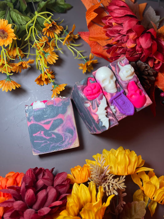 Glamourous Ghoul, Kooky Shaped GLOW in the Dark| Lightly Scented Fruit Blend Soap