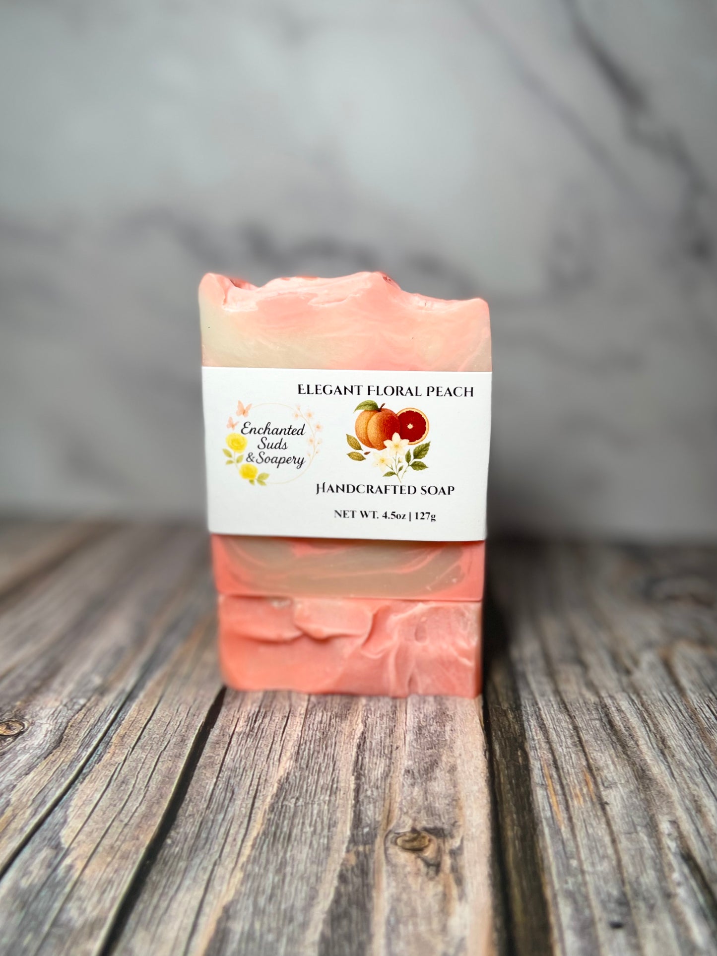Elegant Floral Peach | Peach, Jasmine, Blood Orange, Patchouli Soap
