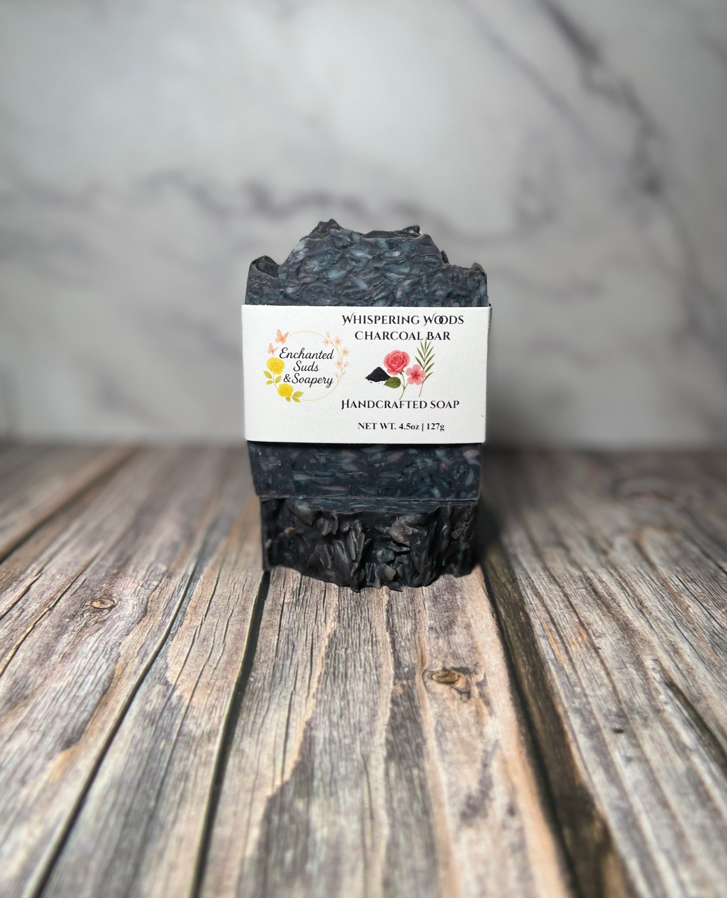 Whispering Woods Charcoal | Tea Tree, Rose, Geranium Soap