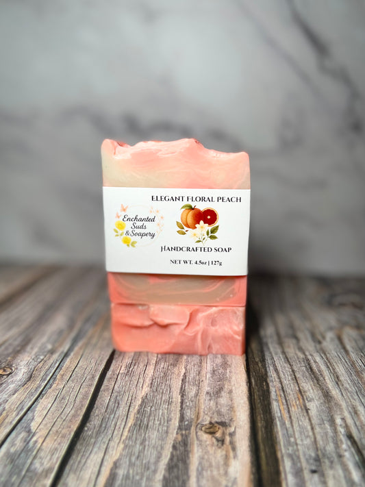 Elegant Floral Peach | Peach, Jasmine, Blood Orange, Patchouli Soap