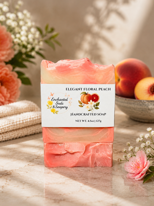 Elegant Floral Peach | Peach, Jasmine, Blood Orange, Patchouli Soap