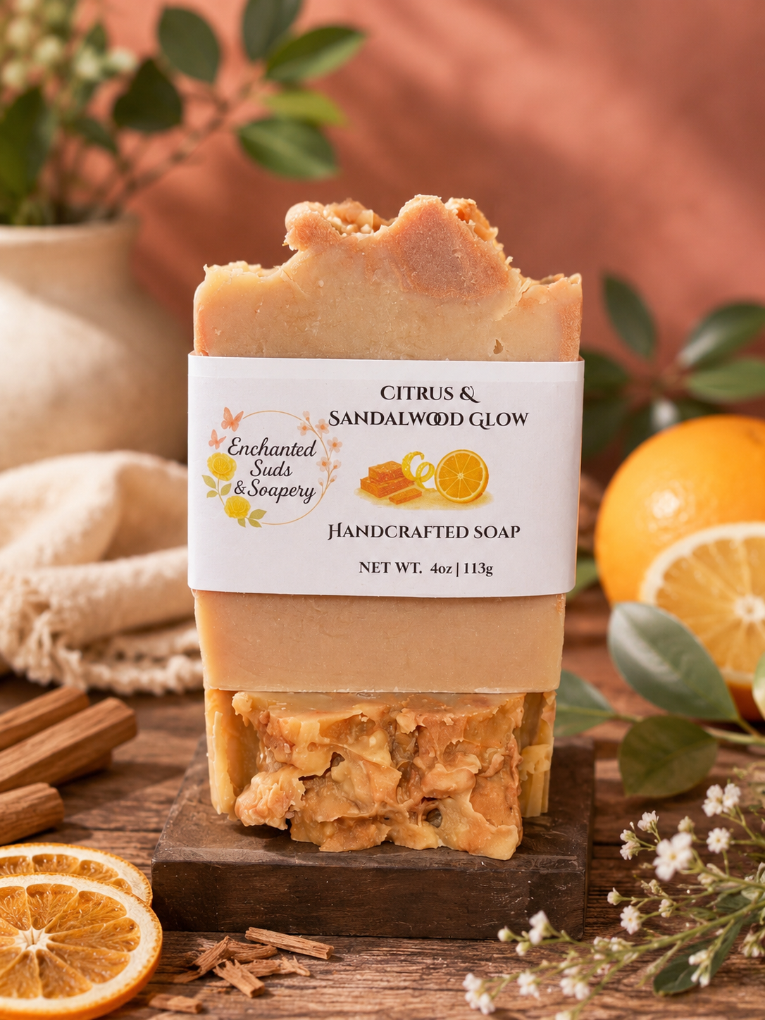 Citrus & Sandalwood Glow | Sandalwood, Lemon, & Orange Soap
