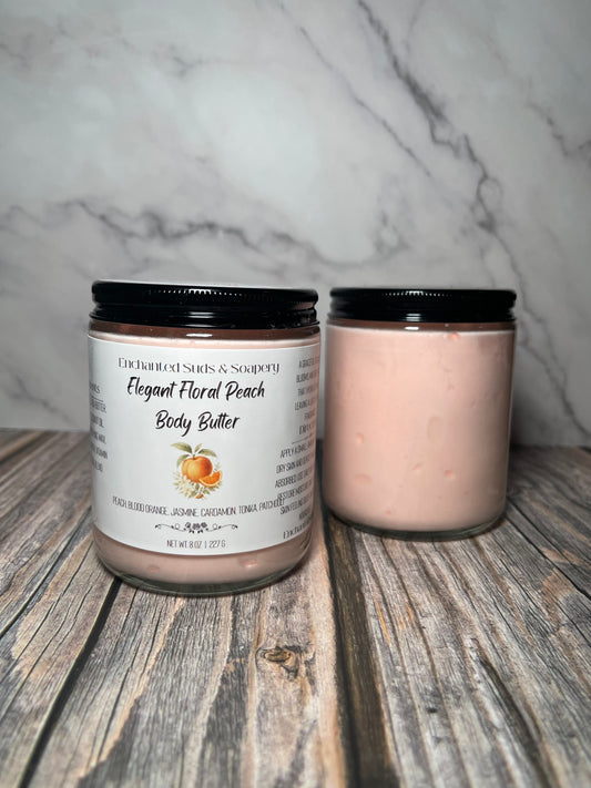 Elegant Floral Peach Body Butter